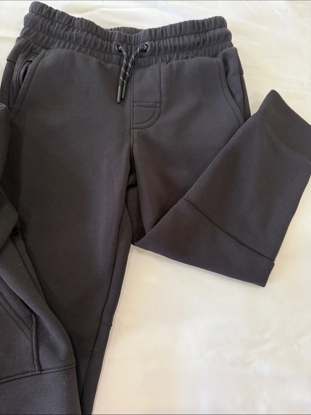 Members Mark Kids Black Hooded Zip-Up Sweatshirt & Jogger Set